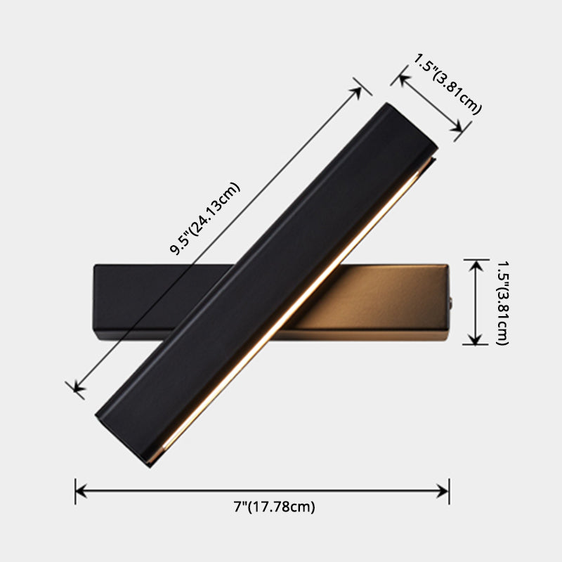 Rectangular Aluminium Rotatable Wall Sconce in Modern Concise Style Wrought Iron LED Wall Light with Wooden Decoration