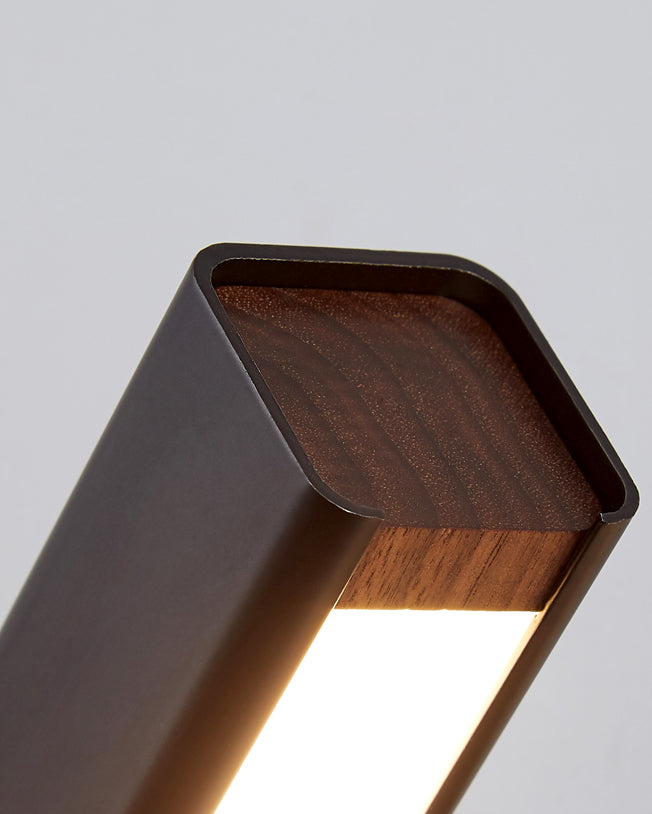 Rectangular Aluminium Rotatable Wall Sconce in Modern Concise Style Wrought Iron LED Wall Light with Wooden Decoration