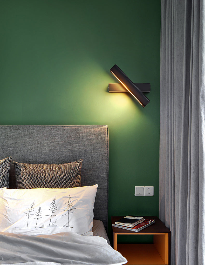 Rectangular Aluminium Rotatable Wall Sconce in Modern Concise Style Wrought Iron LED Wall Light with Wooden Decoration