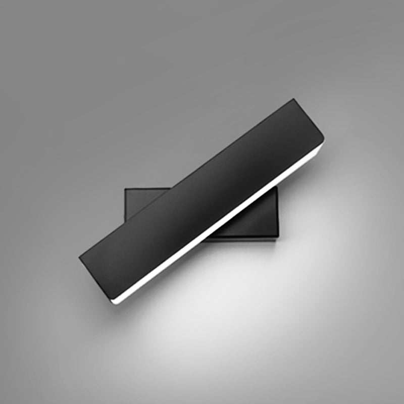 Rectangular Aluminium Rotatable Wall Sconce in Modern Concise Style Wrought Iron Wall Light with Acrylic Shade