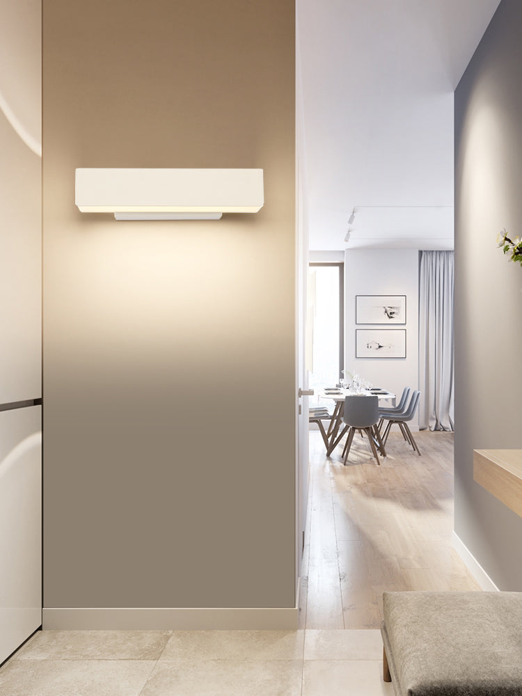 Rectangular Aluminium Rotatable Wall Sconce in Modern Concise Style Wrought Iron Wall Light with Acrylic Shade