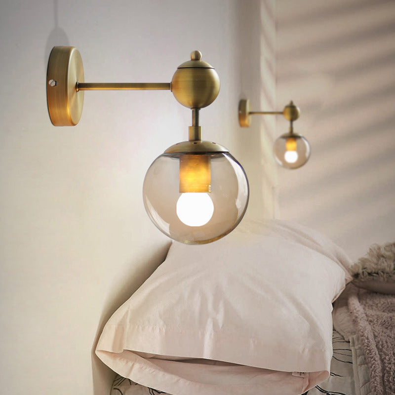 Globe Clear Class Wall Lighting Fixtures Modern Wall Mounted Light Fixture for Bedroom