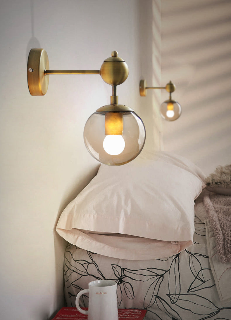 Globe Clear Class Wall Lighting Fixtures Modern Wall Mounted Light Fixture for Bedroom