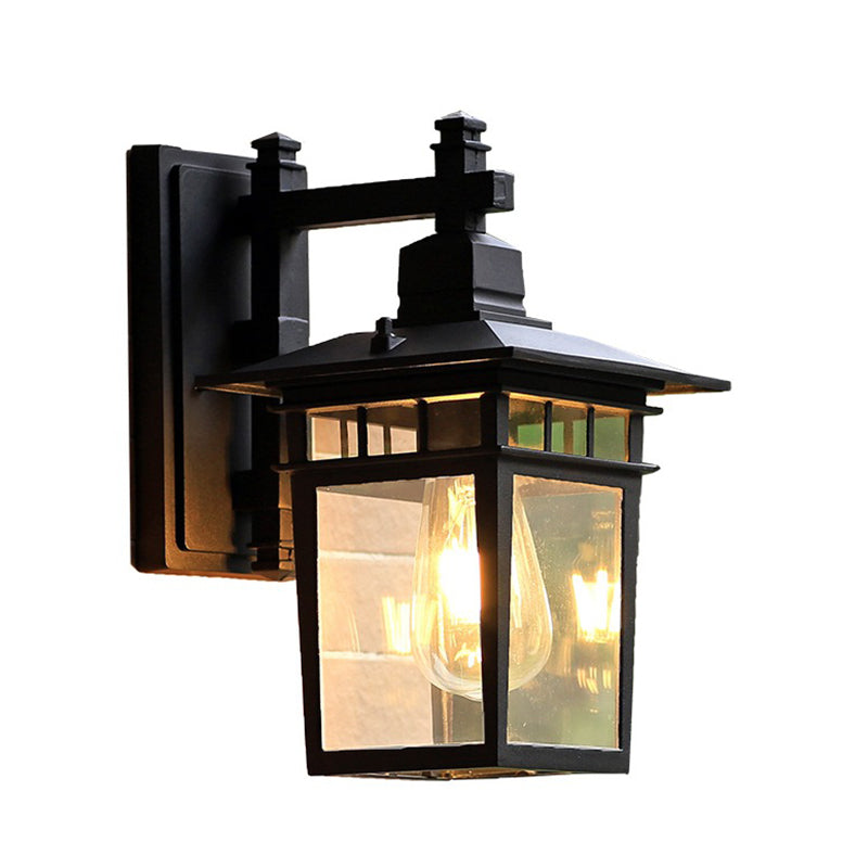 1 Fispositi di illuminazione per pareti in vetro chiaro chiaro per la parete industriale a parete quadrata per la sala per sala e foyer