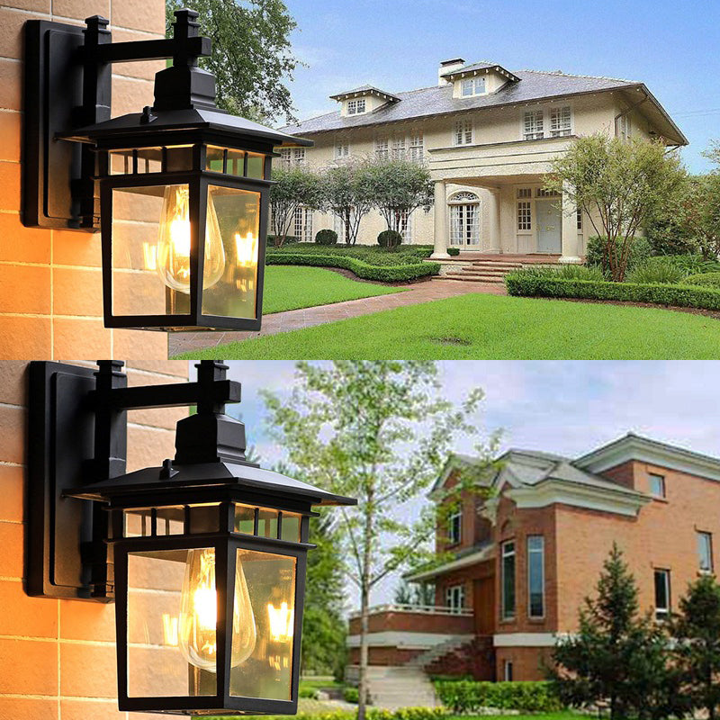 1 Fispositi di illuminazione per pareti in vetro chiaro chiaro per la parete industriale a parete quadrata per la sala per sala e foyer