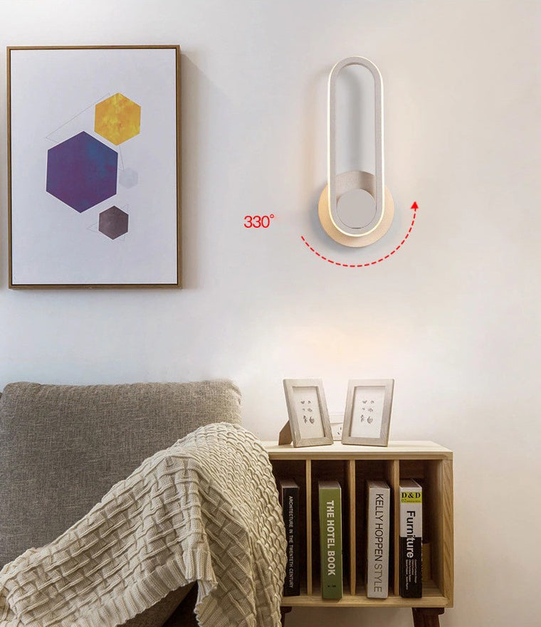 Apparecchi per illuminazione a parete in metallo Ellisse moderno lampada montata a parete per camera da letto