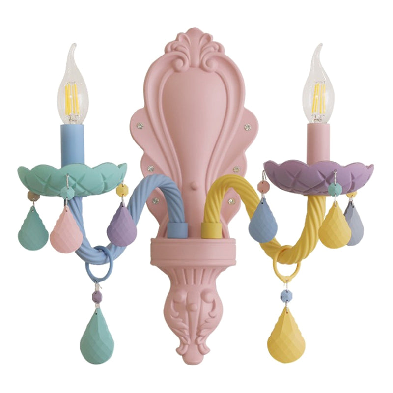 2 Lights Metal Wall Mounted Wall Lights Modern Exposed Bulb Wall Sconces Lighting Fixtures for Dining Room