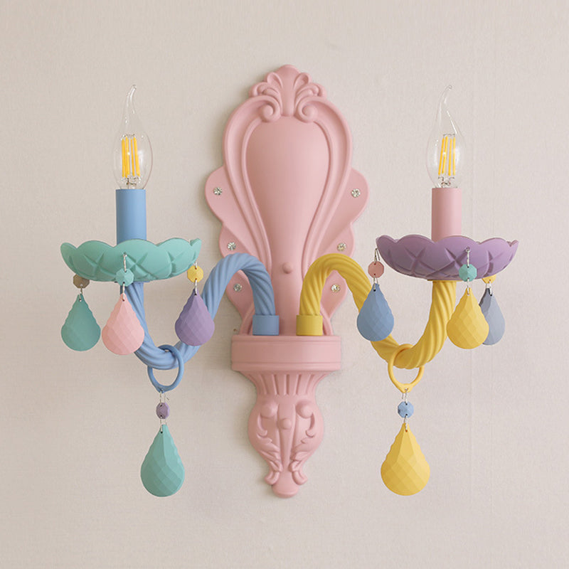 2 Lights Metal Wall Mounted Wall Lights Modern Exposed Bulb Wall Sconces Lighting Fixtures for Dining Room