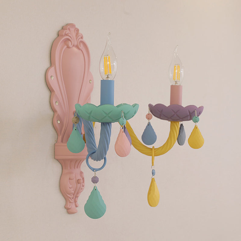 2 Lights Metal Wall Mounted Wall Lights Modern Exposed Bulb Wall Sconces Lighting Fixtures for Dining Room