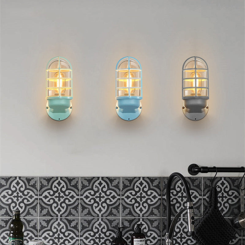 1 Light Metal Wall Mounted Wall Lights Modern Lantern Wall Sconces Lighting Fixtures for Bedroom