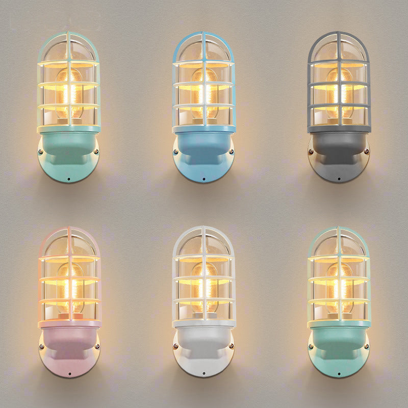 1 Light Metal Wall Mounted Wall Lights Modern Lantern Wall Sconces Lighting Fixtures for Bedroom