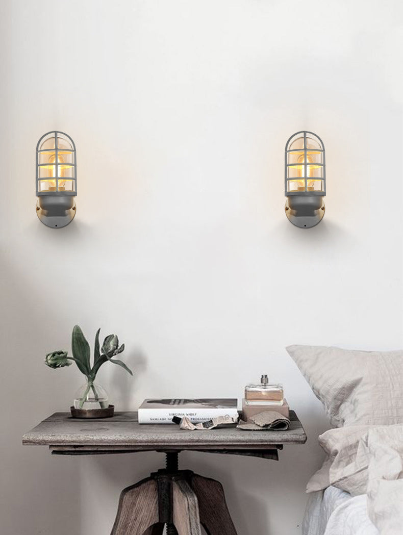 1 Light Metal Wall Mounted Wall Lights Modern Lantern Wall Sconces Lighting Fixtures for Bedroom