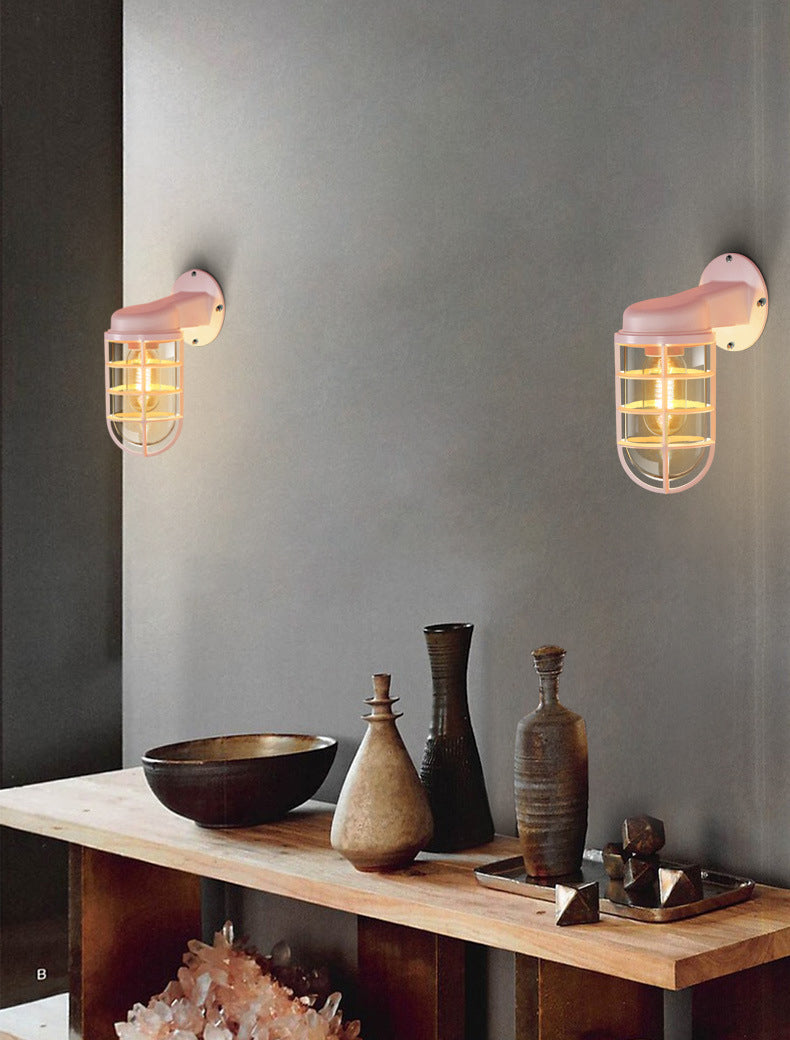 1 Light Metal Wall Mounted Wall Lights Modern Lantern Wall Sconces Lighting Fixtures for Bedroom