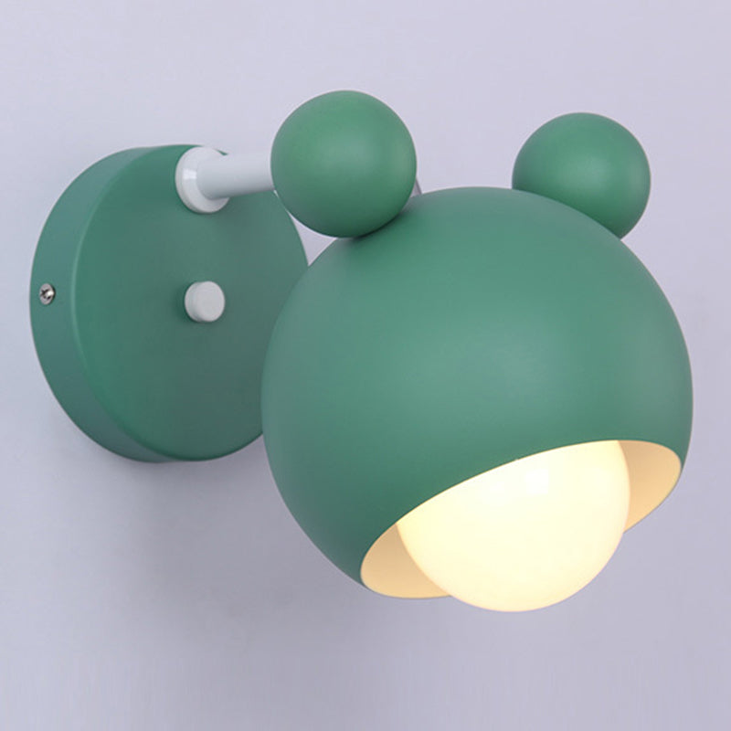 1 Light Metal Wall Mounted Light Fixture Modern Cartoon Bedroom Flush Mount Wall Sconce