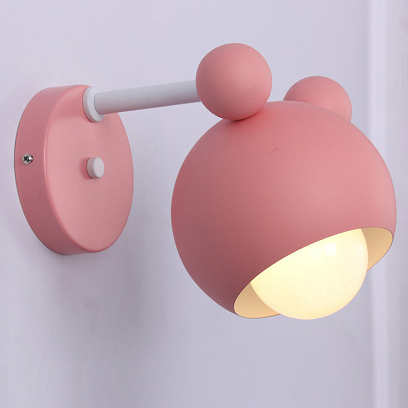 1 Light Metal Wall Mounted Light Fixture Modern Cartoon Bedroom Flush Mount Wall Sconce