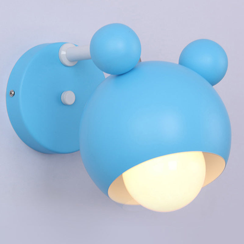 1 Light Metal Wall Mounted Light Fixture Modern Cartoon Bedroom Flush Mount Wall Sconce