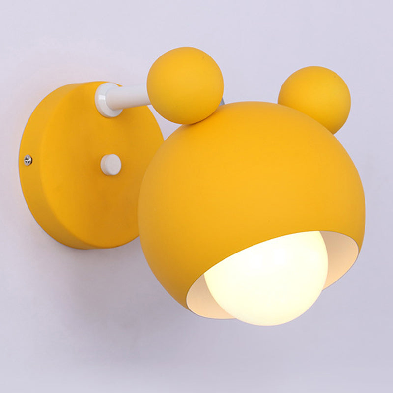 1 Light Metal Wall Mounted Light Fixture Modern Cartoon Bedroom Flush Mount Wall Sconce