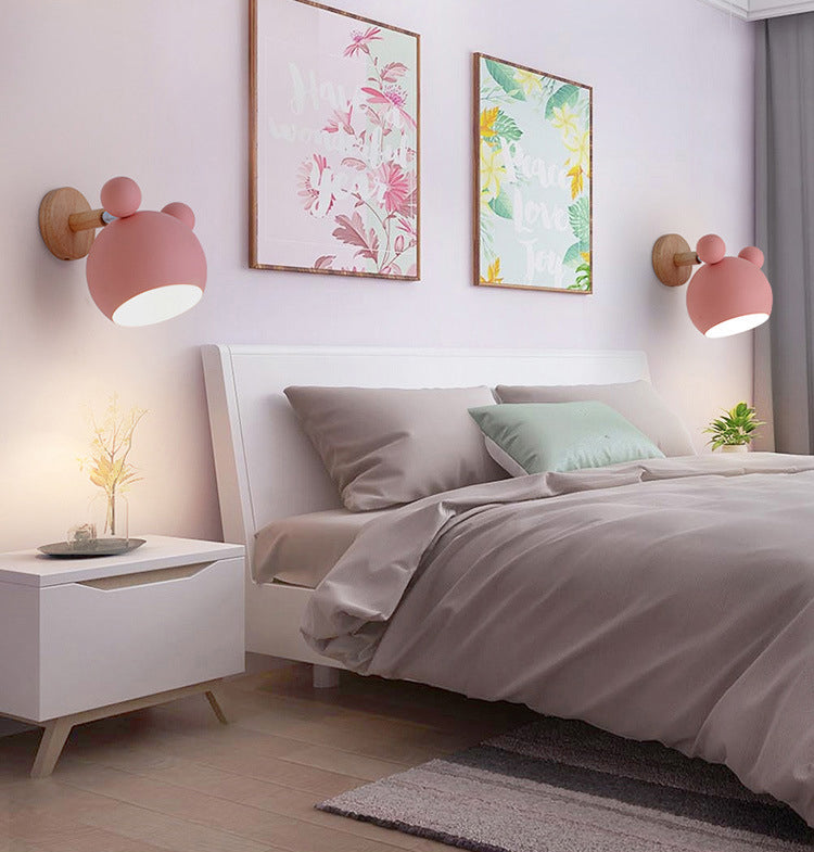 1 Light Metal Wall Mounted Light Fixture Modern Cartoon Bedroom Flush Mount Wall Sconce