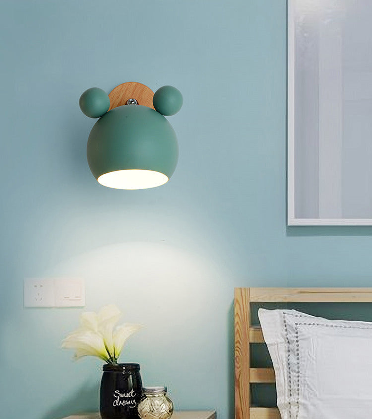 1 Light Metal Wall Mounted Light Fixture Modern Cartoon Bedroom Flush Mount Wall Sconce