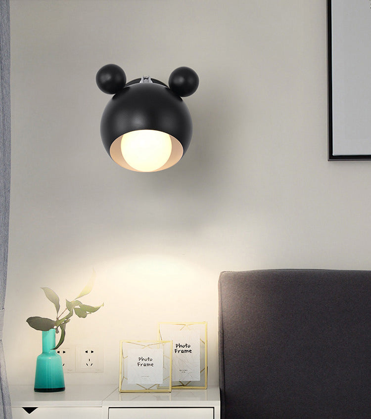 1 Light Metal Wall Mounted Light Fixture Modern Cartoon Bedroom Flush Mount Wall Sconce