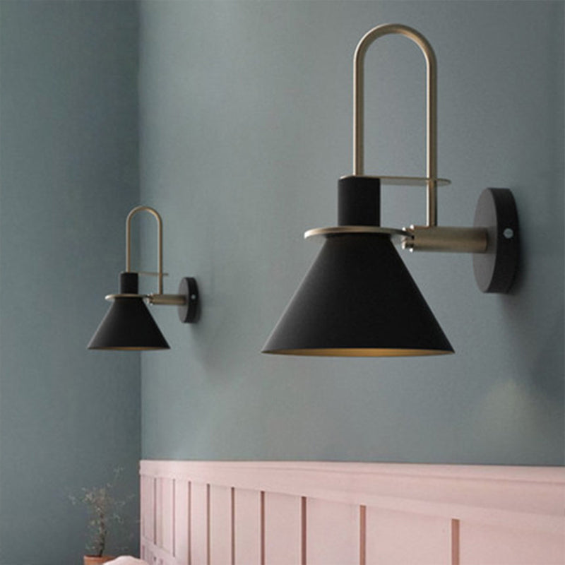 1 Light Metal Wall Mounted Wall Lights Modern Cone Wall Sconces Lighting Fixtures for Bedroom