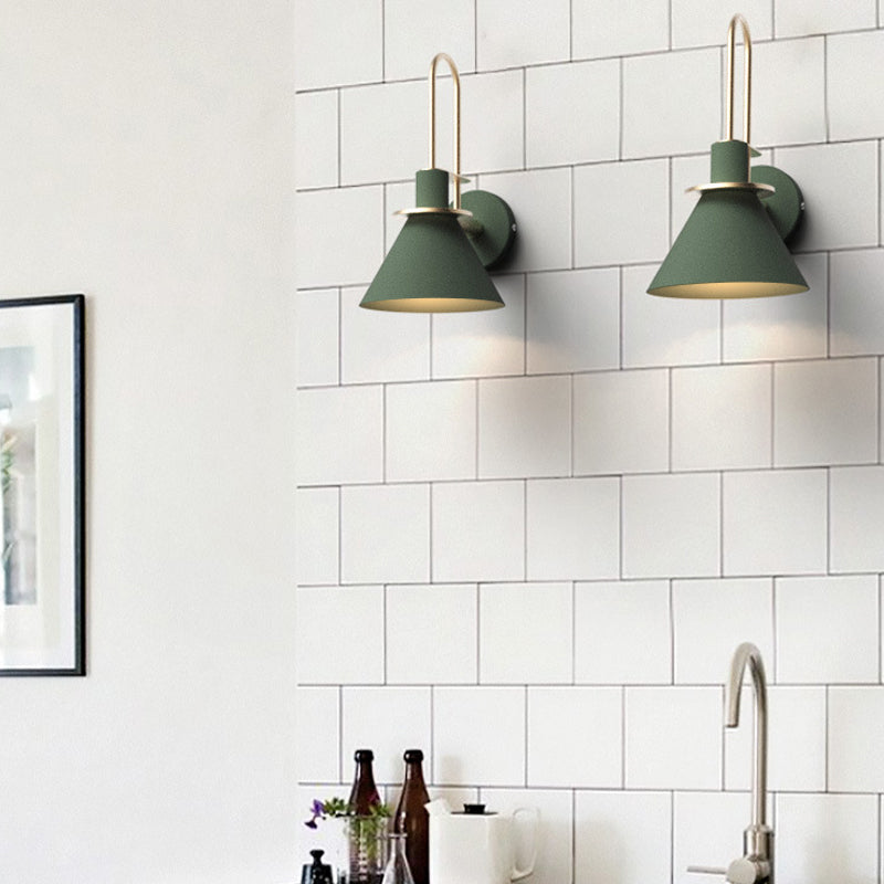 1 Light Metal Wall Mounted Wall Lights Modern Cone Wall Sconces Lighting Fixtures for Bedroom