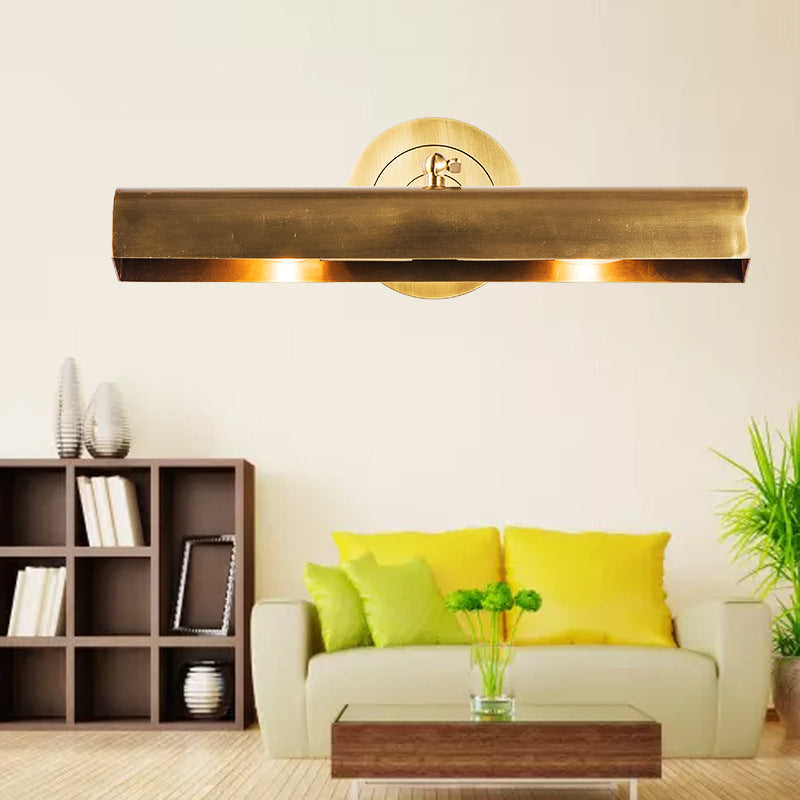 Miroir de vanité en laiton à 2 lumière