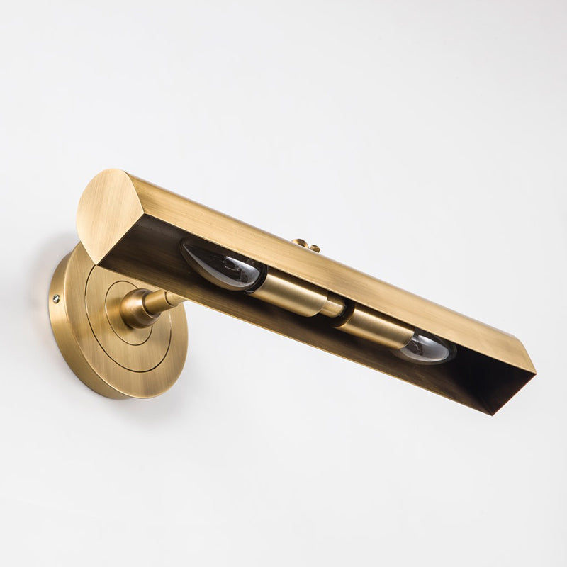 Miroir de vanité en laiton à 2 lumière