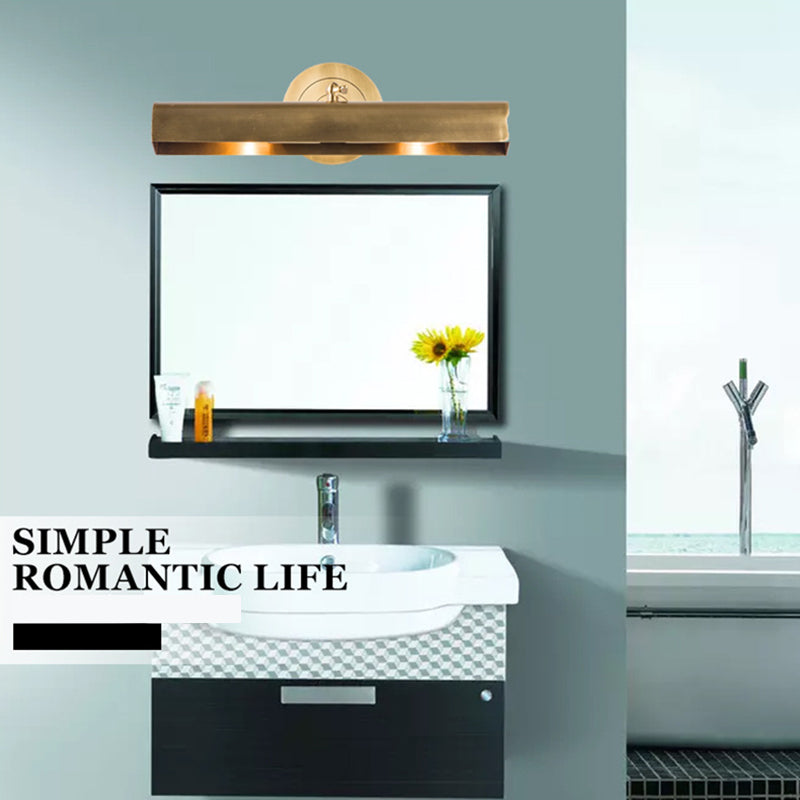 Luce a specchio vanità in ottone in ottone Light da 16 "Luce rettangolare di scarico rettangolare per bagno