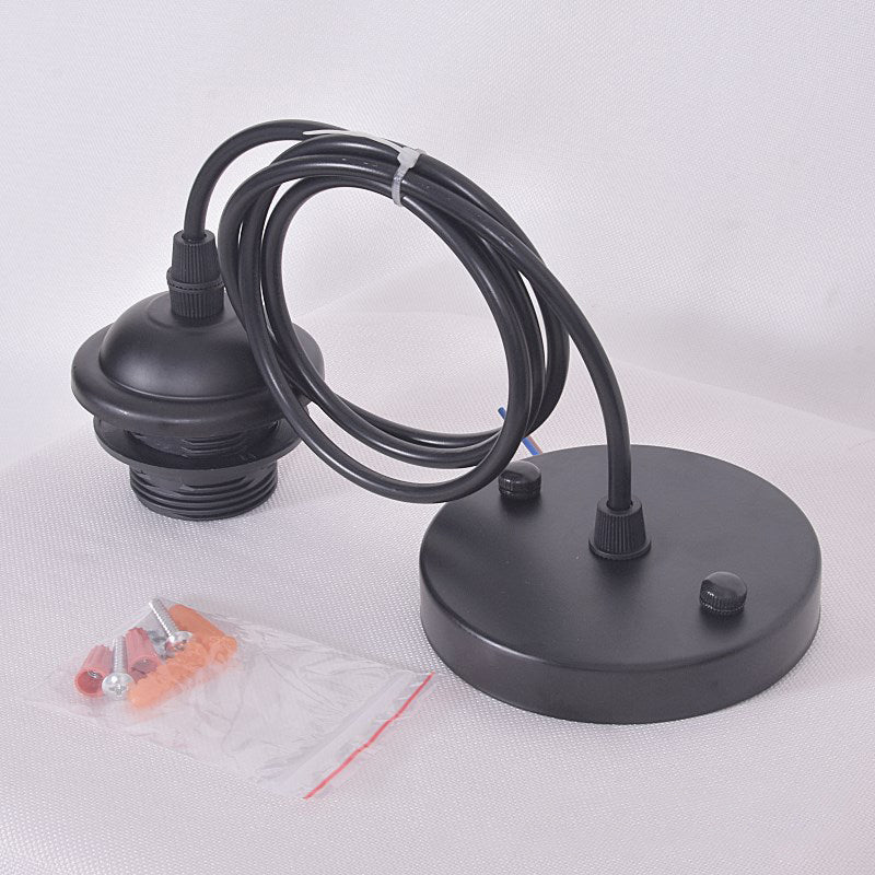 Single Bulb Industrial Style Hanging Light Open Bulb Retro Black Mini Pendant Lamp for Restaurant