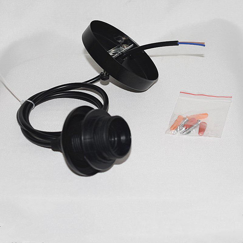 Single Bulb Industrial Style Hanging Light Open Bulb Retro Black Mini Pendant Lamp for Restaurant