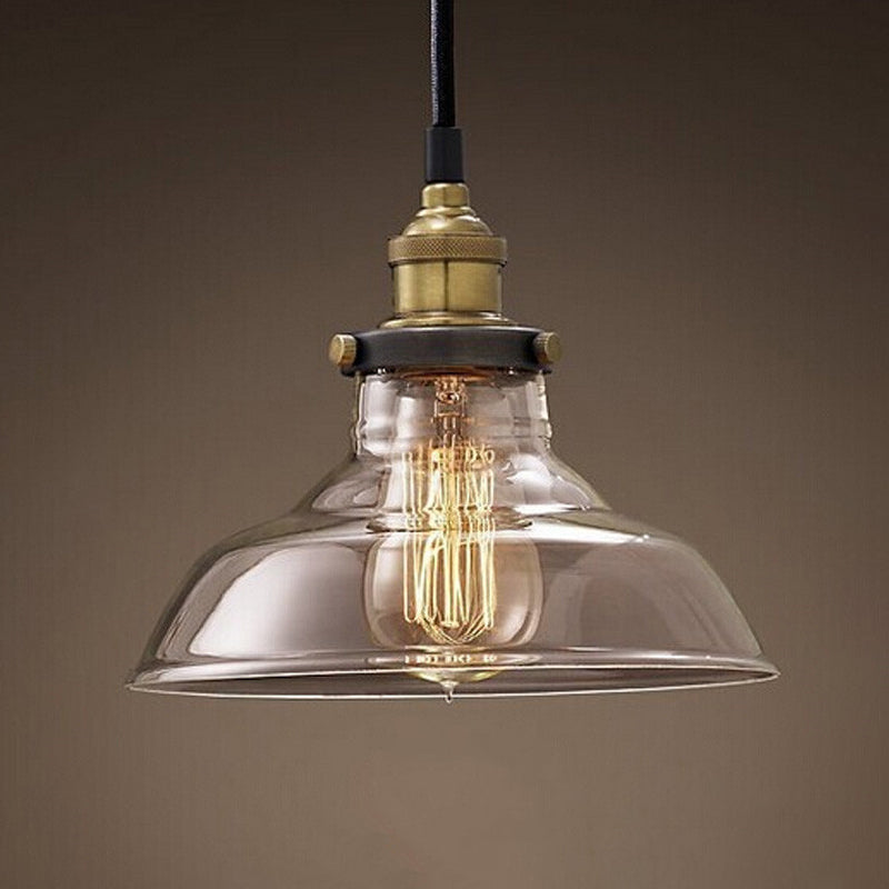 1 Light Vintage Glass Pendant Lampe Metal Lampe Breinder Industrial Style Éclairage de style industriel pour l'allée du couloir
