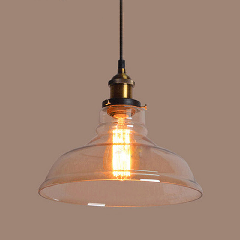 1 Light Vintage Glass Pendant Lampe Metal Lampe Breinder Industrial Style Éclairage de style industriel pour l'allée du couloir
