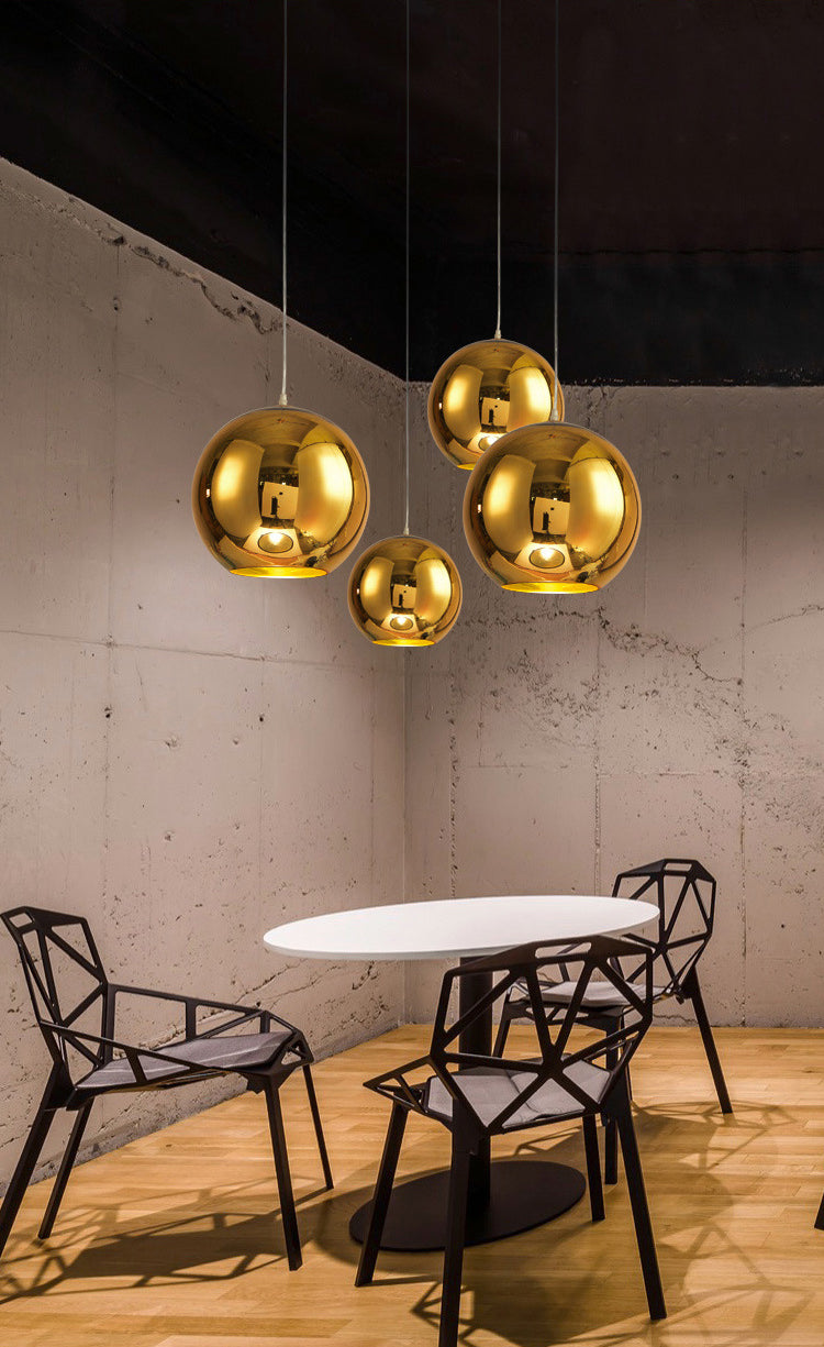 Bulbe simple de style moderne suspendu léger miroir à miroir en verre pendant à la teinte pour salle à manger de chambre à coucher