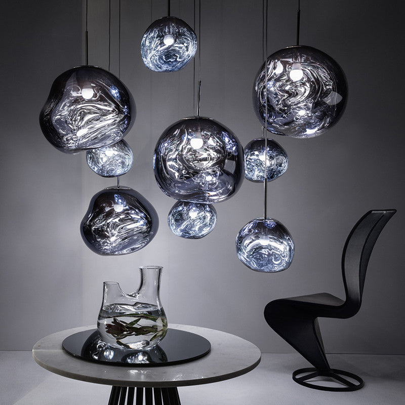 1 leichte Acrylheizenheizleuchten moderne kugelförmige Hanghänge -Anhängerleuchten für Esszimmer