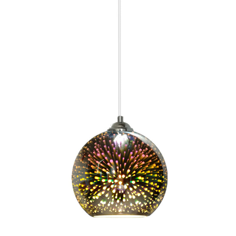 1 pellicule pendentif en verre clair Louteurs de feux d'artifice 3D modernes suspendus suspendus pour salle à manger
