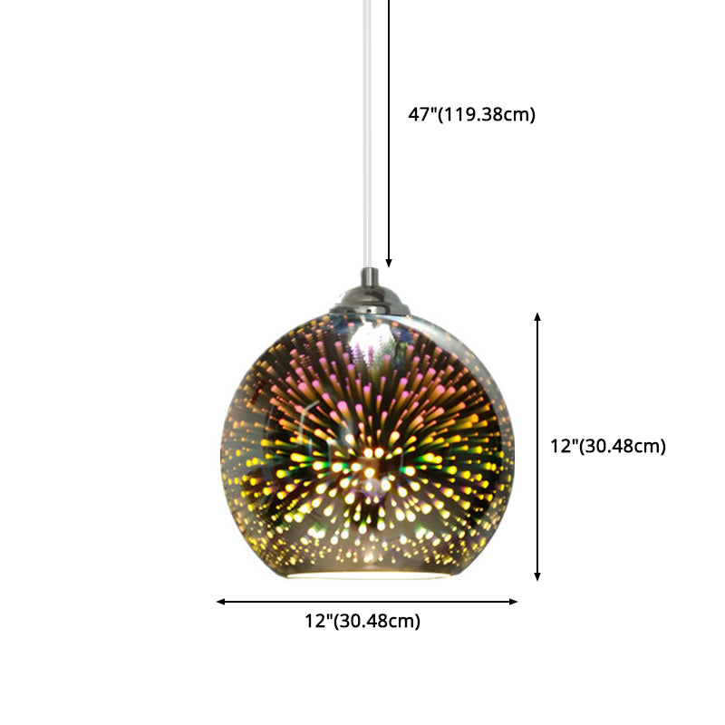 1 pellicule pendentif en verre clair Louteurs de feux d'artifice 3D modernes suspendus suspendus pour salle à manger