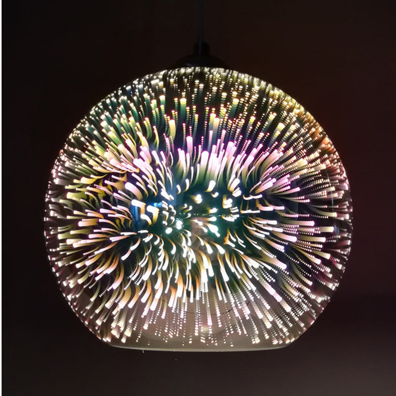 1 pellicule pendentif en verre clair Louteurs de feux d'artifice 3D modernes suspendus suspendus pour salle à manger