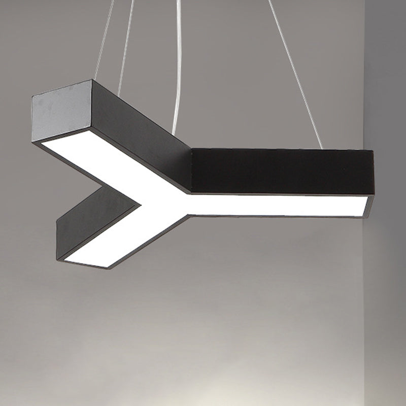 Hedendaagse metalen LED hanglamp Licht bevestiging 1-licht Y-vormig hangend plafondlicht voor kantoor