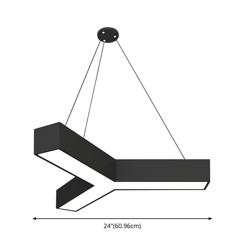 Hedendaagse metalen LED hanglamp Licht bevestiging 1-licht Y-vormig hangend plafondlicht voor kantoor