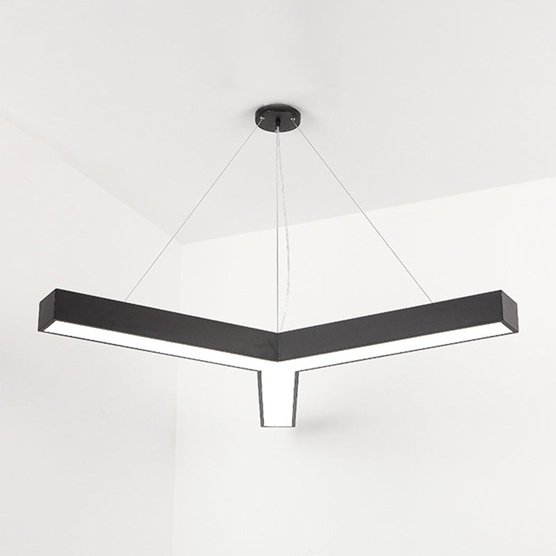 Hedendaagse metalen LED hanglamp Licht bevestiging 1-licht Y-vormig hangend plafondlicht voor kantoor
