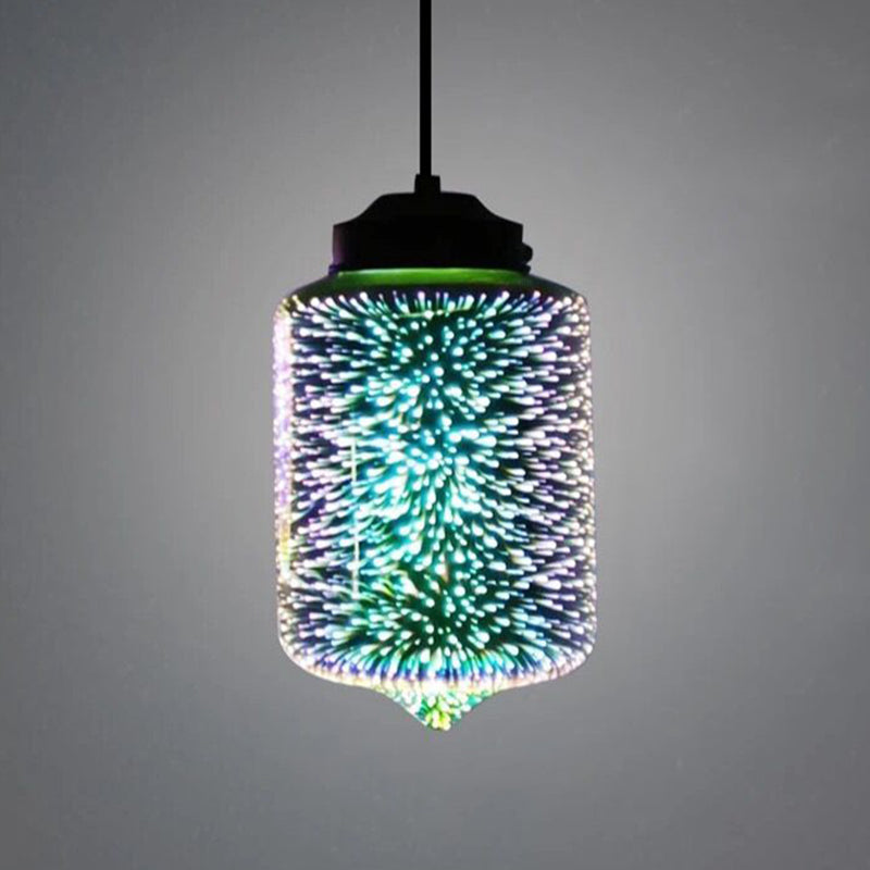 1-Light Blown Glass Suspension Pendant Light Contemporary Style Down Mini Pendant for Dining Room