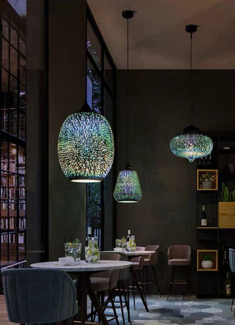 1-Light Blown Glass Suspension Pendant Light Contemporary Style Down Mini Pendant for Dining Room