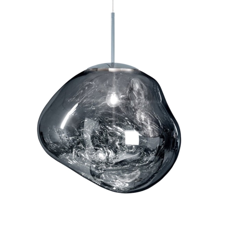 1-Light Blown Glass Suspension Pendant Light Contemporary Style Down Mini Pendant for Dining Room