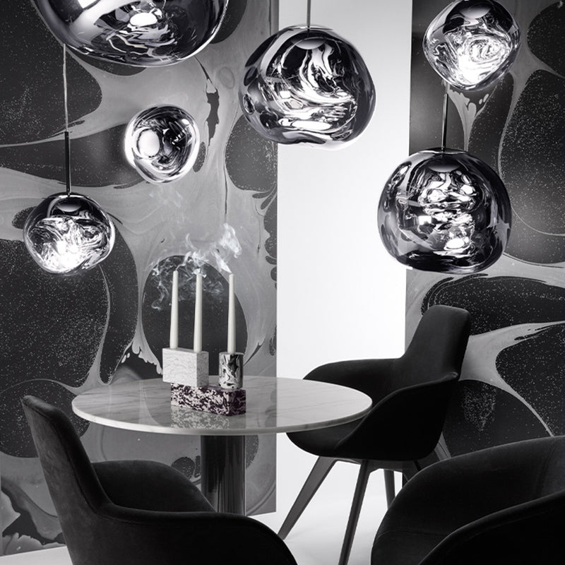 1-Light Blown Glass Suspension Pendant Light Contemporary Style Down Mini Pendant for Dining Room