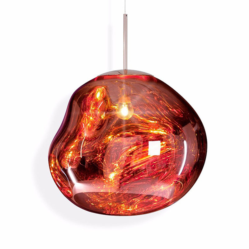 1-Light Blown Glass Suspension Pendant Light Contemporary Style Down Mini Pendant for Dining Room