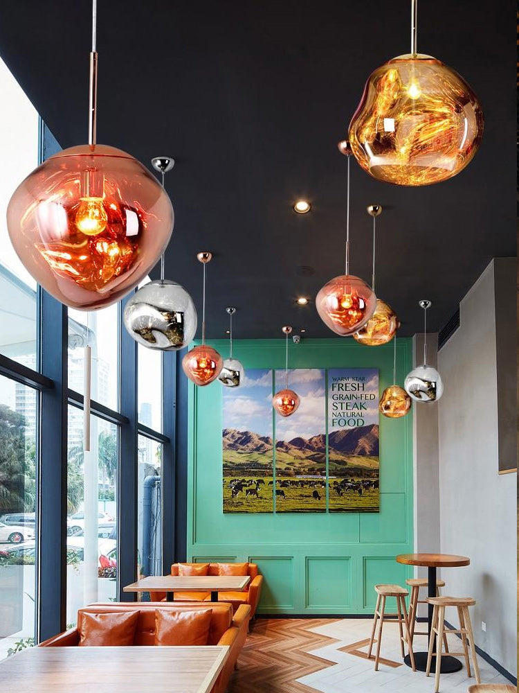 1-Light Blown Glass Suspension Pendant Light Contemporary Style Down Mini Pendant for Dining Room