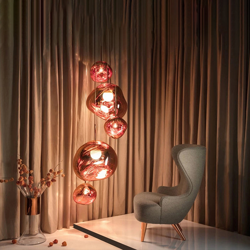 1-Light Blown Glass Suspension Pendant Light Contemporary Style Down Mini Pendant for Dining Room