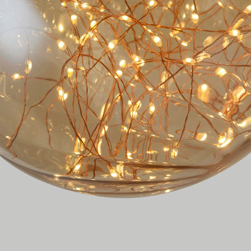 1-Light Blown Glass Suspension Pendant Light Contemporary Style Down Mini Pendant for Dining Room