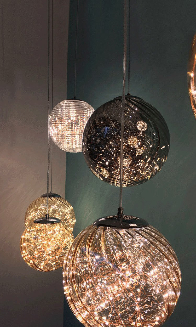 1-Light Blown Glass Suspension Pendant Light Contemporary Style Down Mini Pendant for Dining Room